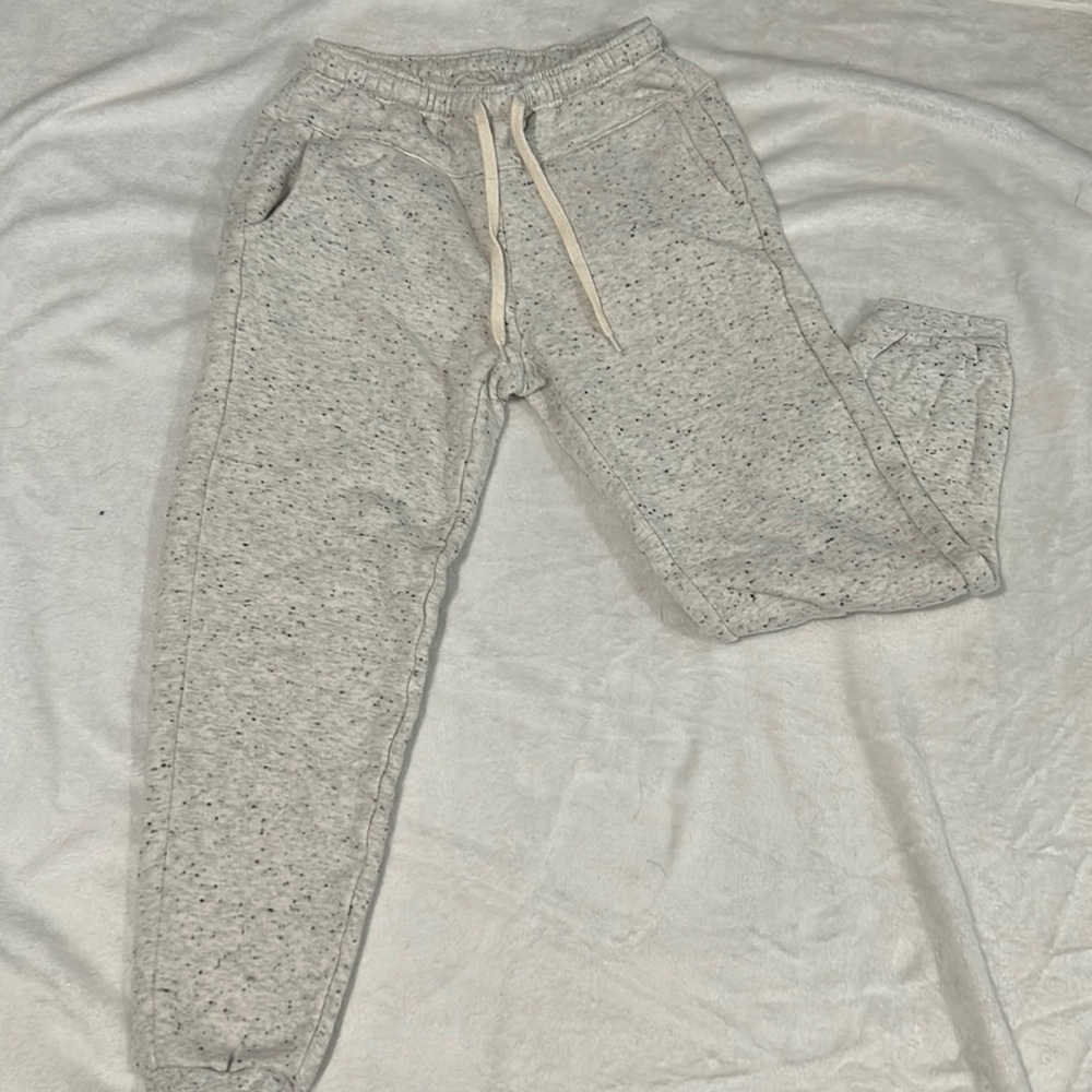 Madewell MWL white/grey pebbled skinny joggers. Size XS
